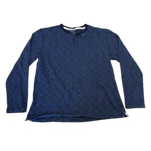 Gap 1/4 Button Up Long Sleeve T-Shirt Navy Striped Men’s Size XL Preppy 2013